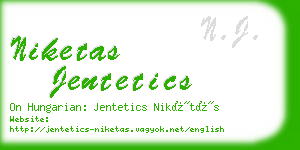 niketas jentetics business card